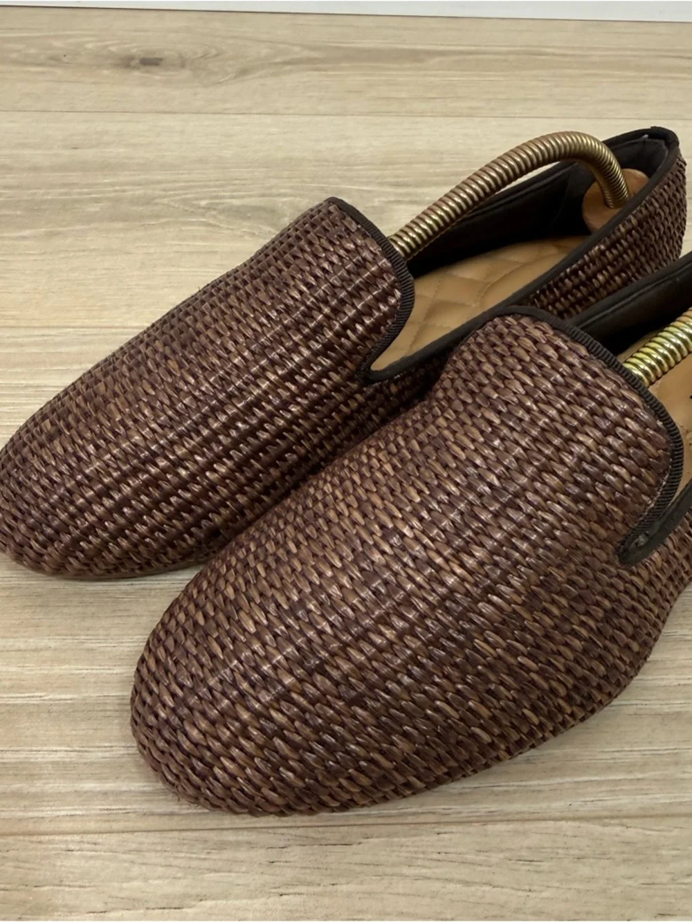 Birdies Brown Woven Loafers